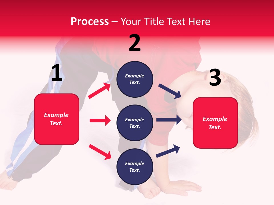 A Cute Four Year Old Boy Wearing Red And Blue Bending Over To Touch His Right Toes. PowerPoint Template