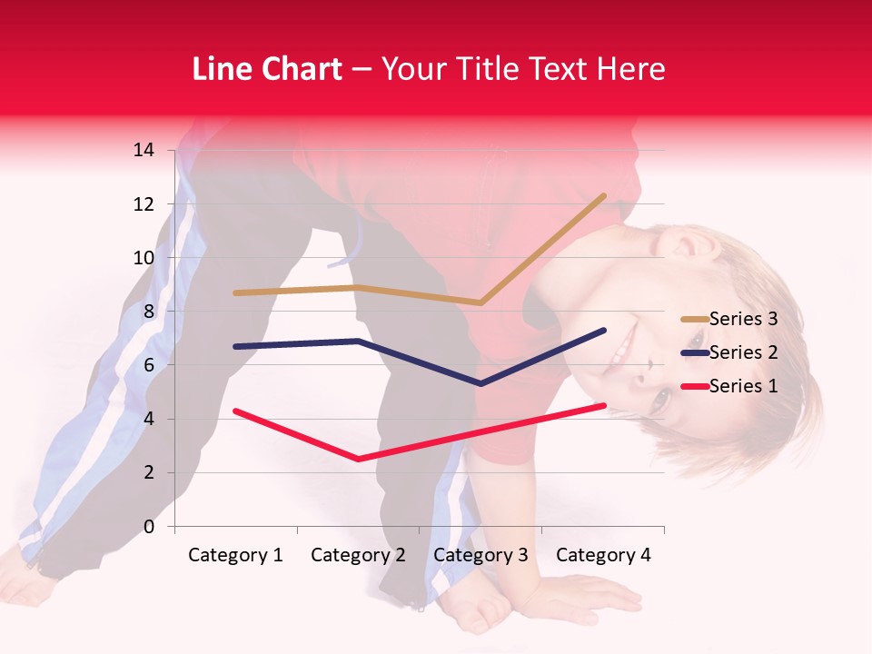 A Cute Four Year Old Boy Wearing Red And Blue Bending Over To Touch His Right Toes. PowerPoint Template