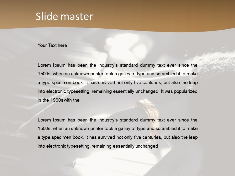 A Person Playing A Piano With A Ring On Their Finger PowerPoint Template