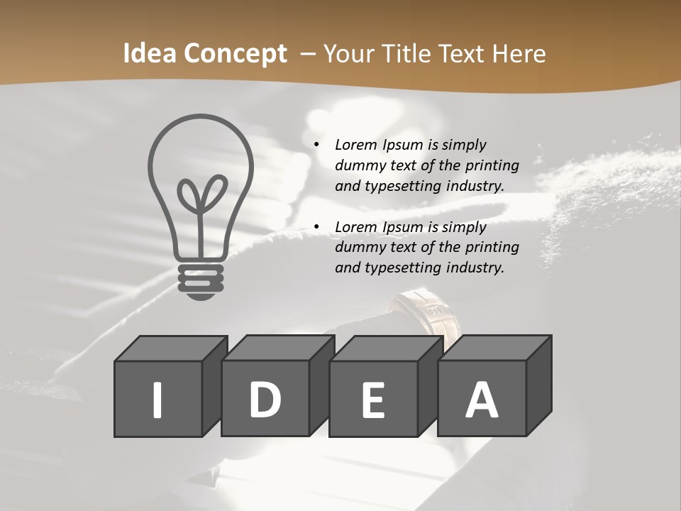 A Person Playing A Piano With A Ring On Their Finger PowerPoint Template