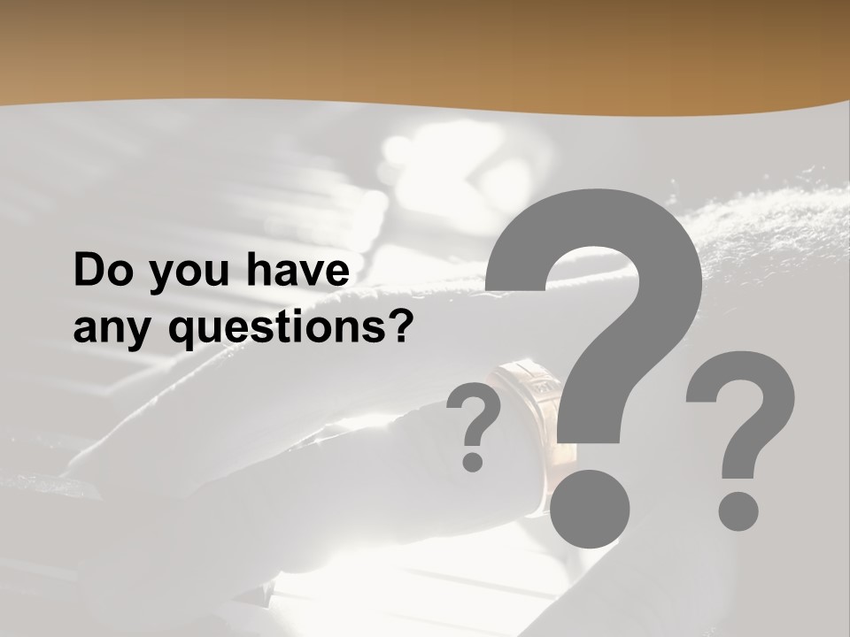 A Person Playing A Piano With A Ring On Their Finger PowerPoint Template