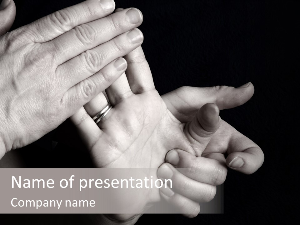 Massaging Hand Palm And Fingers PowerPoint Template