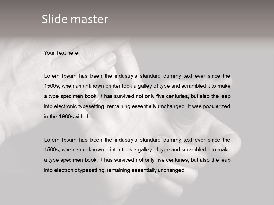 Massaging Hand Palm And Fingers PowerPoint Template