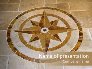 Marble Floor With Star Shape In Affluent Home. PowerPoint Template