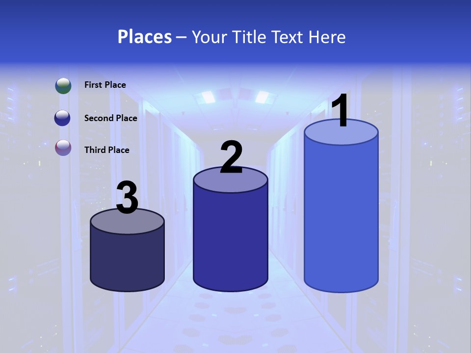 Server Room And Devices PowerPoint Template
