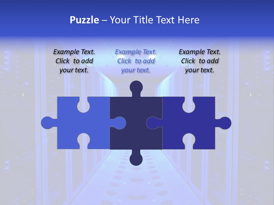 Server Room And Devices PowerPoint Template