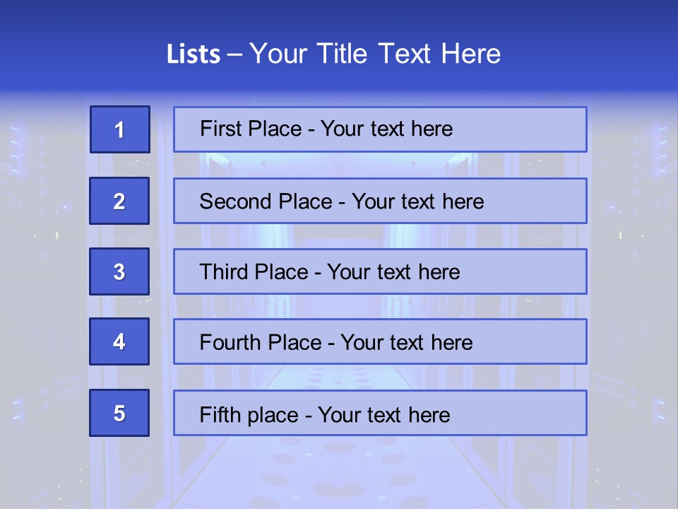 Server Room And Devices PowerPoint Template