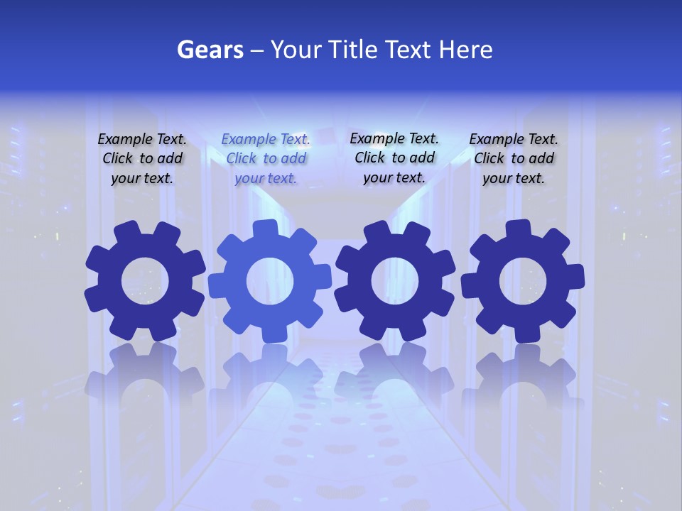 Server Room And Devices PowerPoint Template