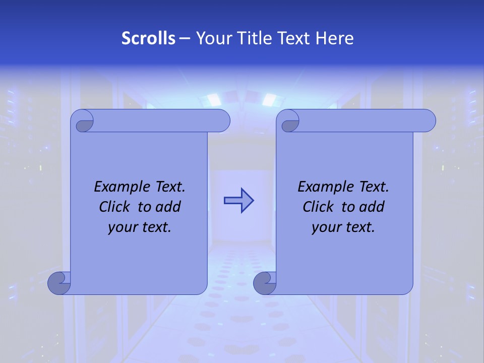 Server Room And Devices PowerPoint Template