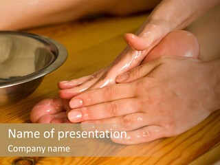 Ayurvedic Foot Therapy Massage Procedure With Oil PowerPoint Template