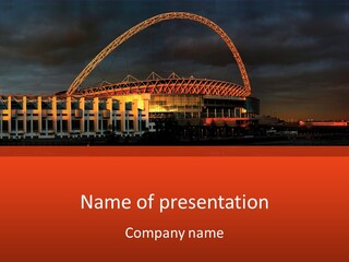 The Stadium In The Sunset In London. PowerPoint Template