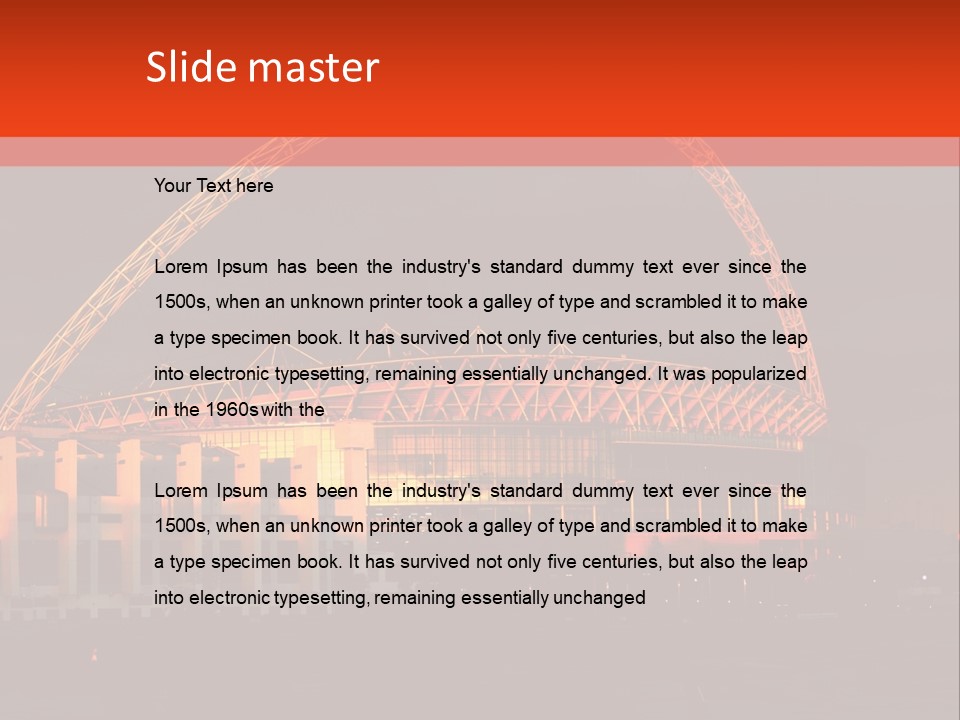 The Stadium In The Sunset In London. PowerPoint Template
