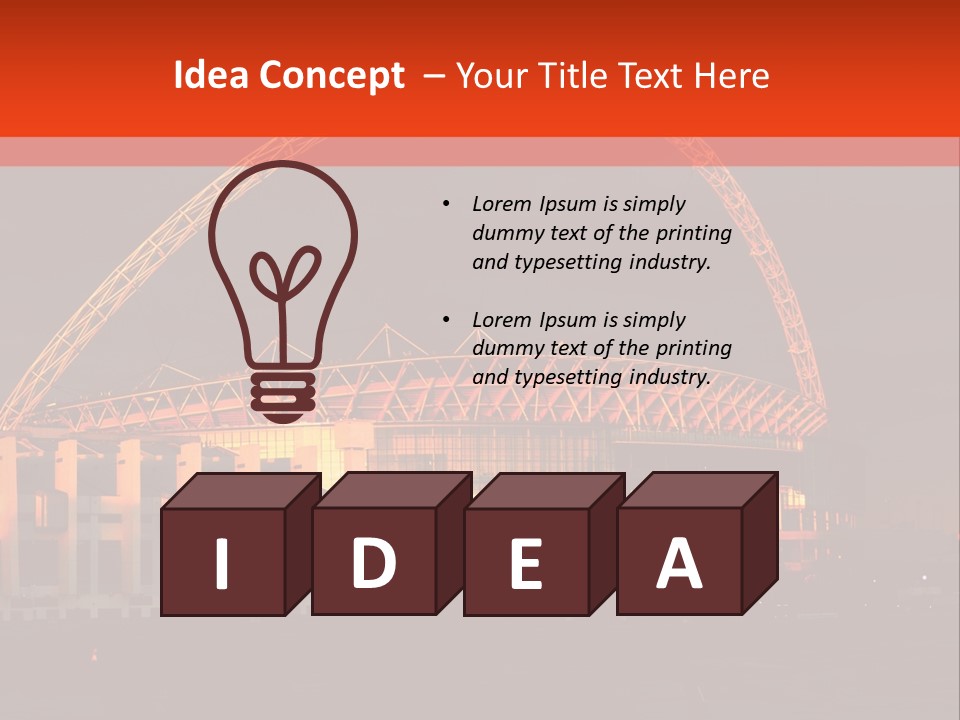 The Stadium In The Sunset In London. PowerPoint Template