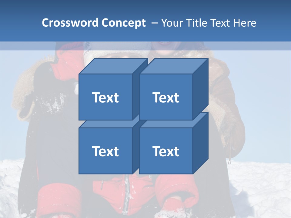 Winter Family With Sled 2 PowerPoint Template