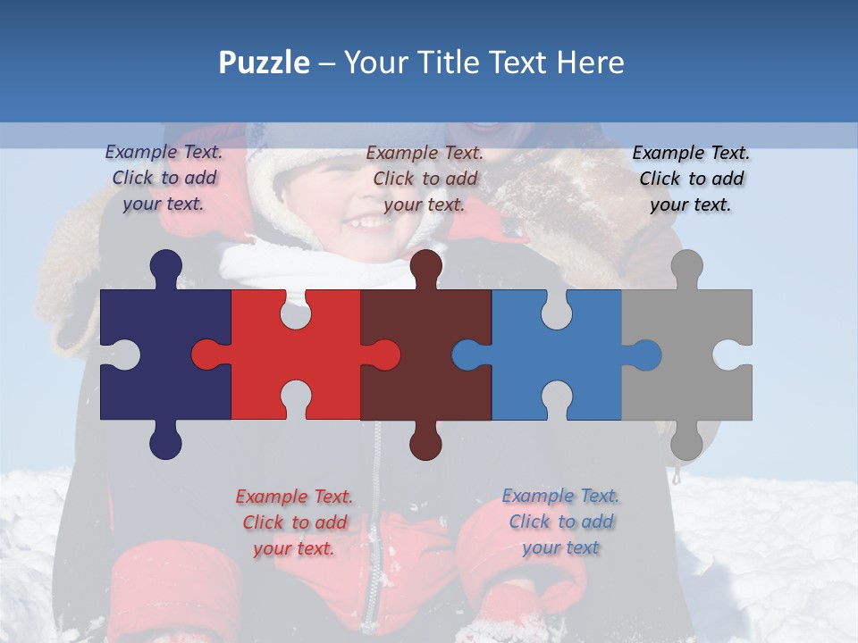 Winter Family With Sled 2 PowerPoint Template