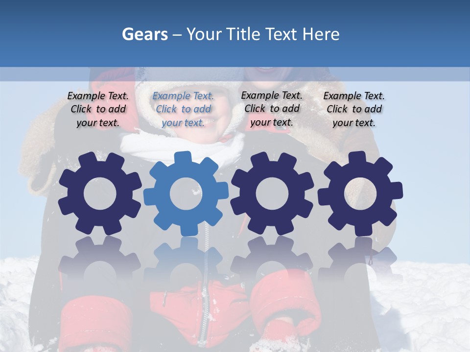 Winter Family With Sled 2 PowerPoint Template