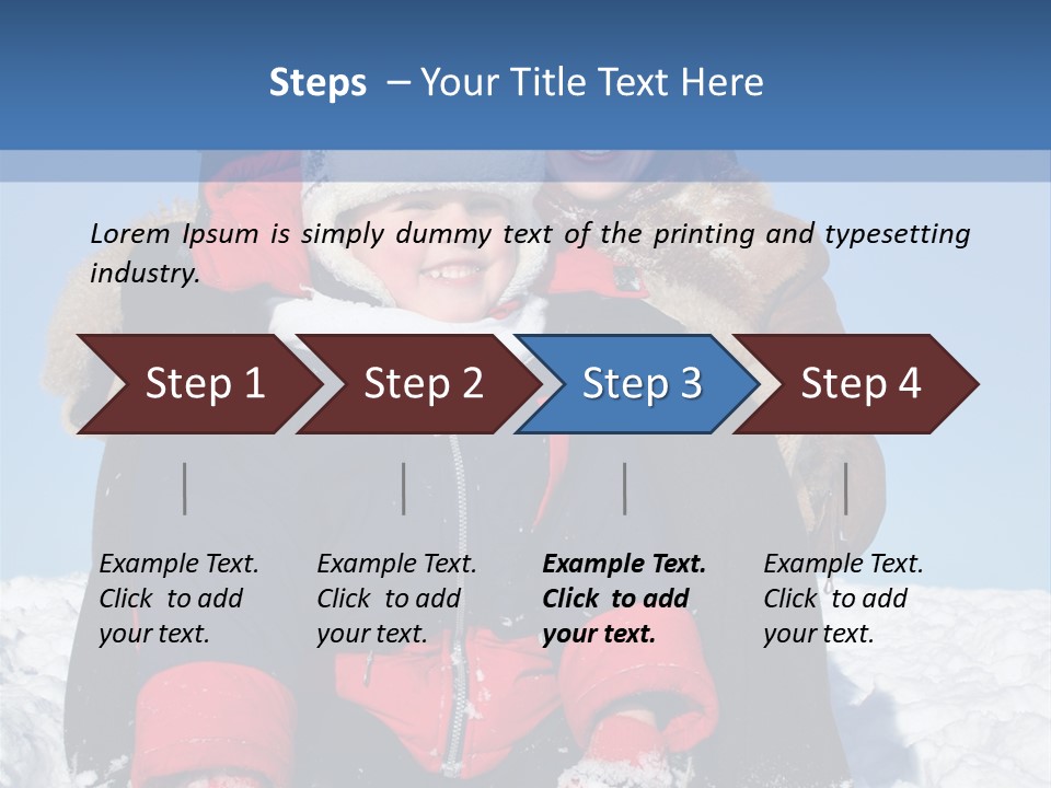 Winter Family With Sled 2 PowerPoint Template