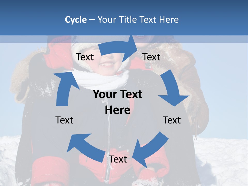 Winter Family With Sled 2 PowerPoint Template