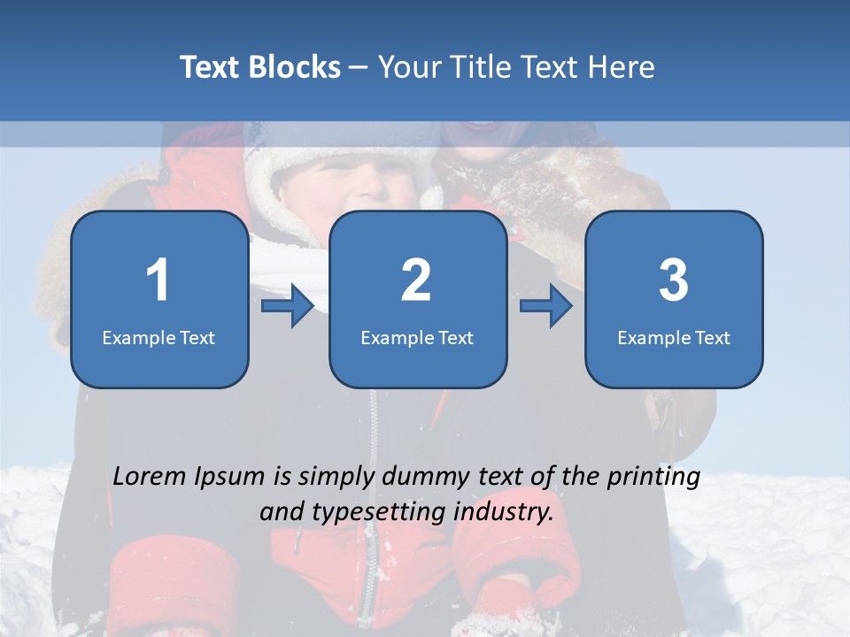 Winter Family With Sled 2 PowerPoint Template