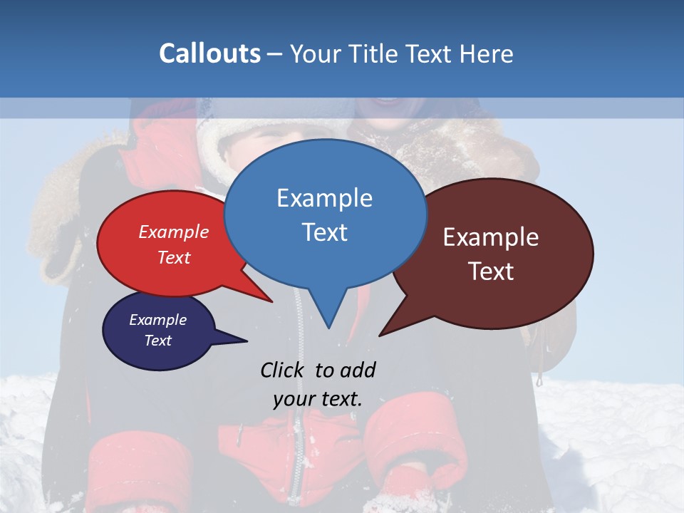 Winter Family With Sled 2 PowerPoint Template