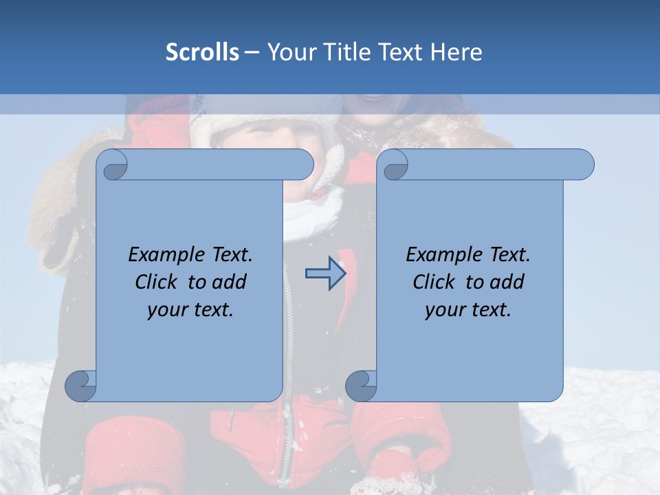 Winter Family With Sled 2 PowerPoint Template