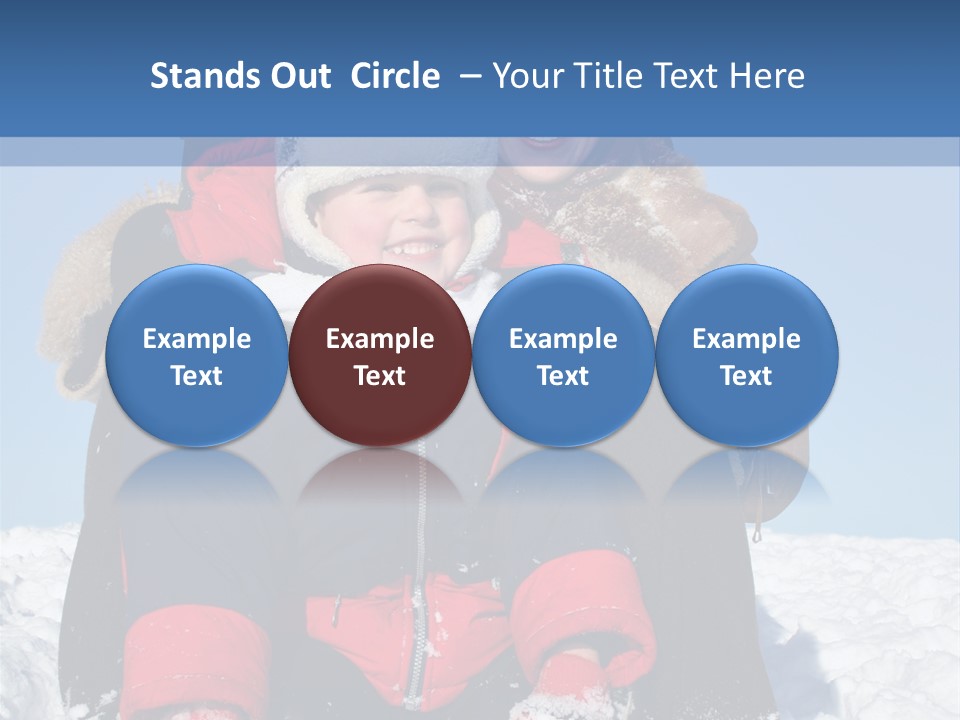 Winter Family With Sled 2 PowerPoint Template