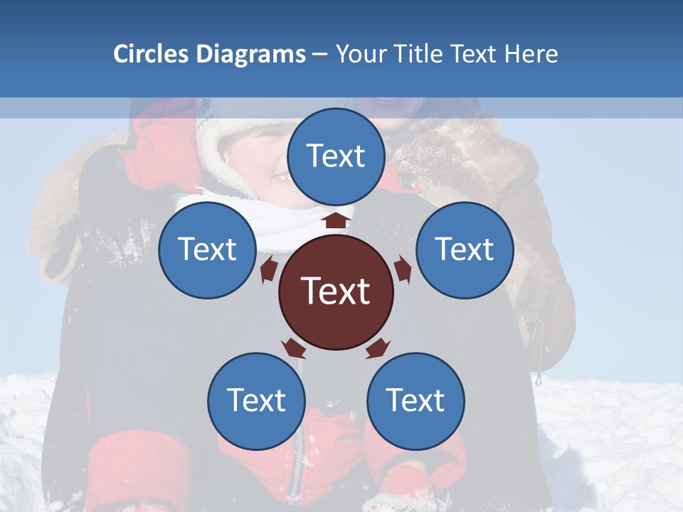 Winter Family With Sled 2 PowerPoint Template