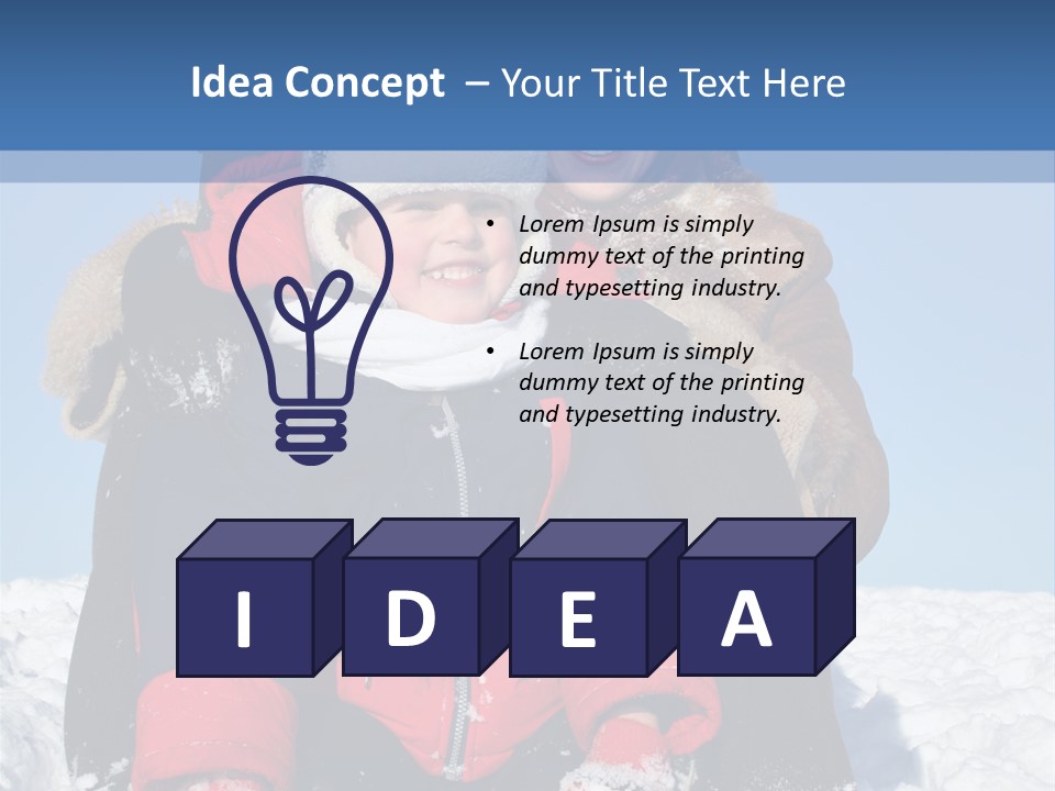 Winter Family With Sled 2 PowerPoint Template