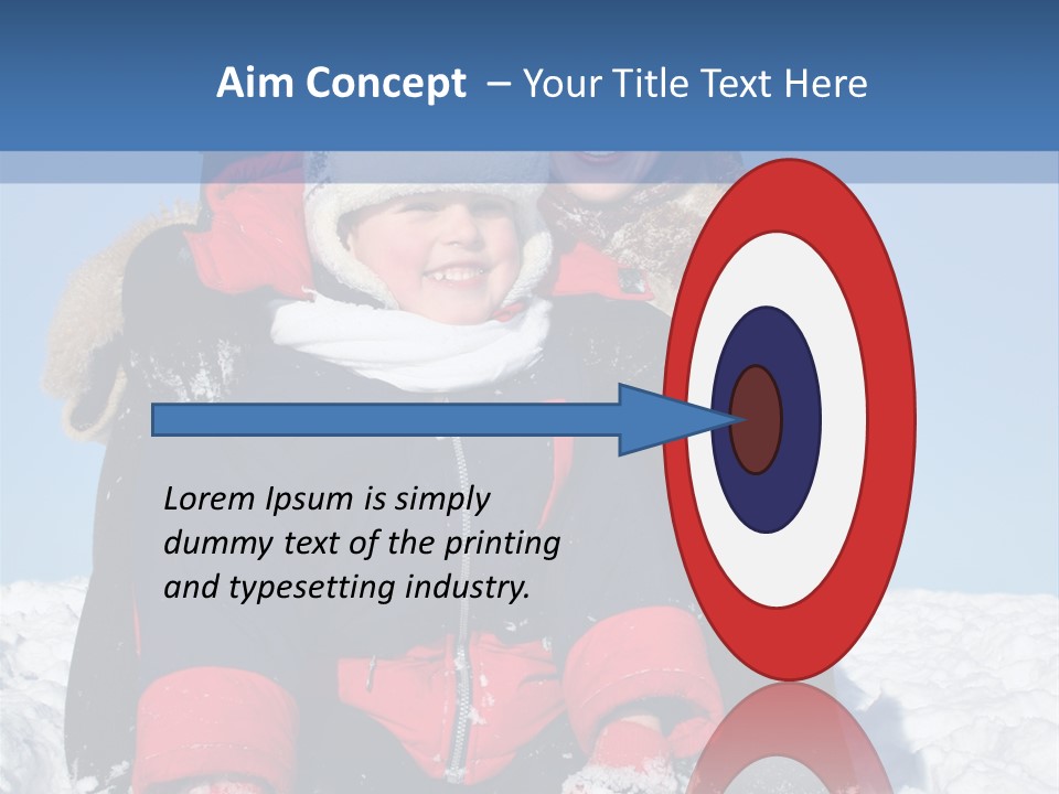 Winter Family With Sled 2 PowerPoint Template