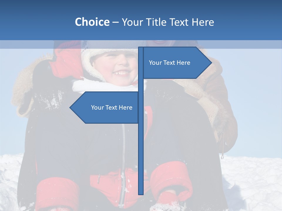 Winter Family With Sled 2 PowerPoint Template