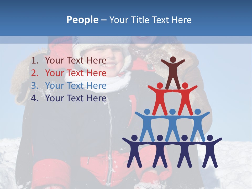 Winter Family With Sled 2 PowerPoint Template