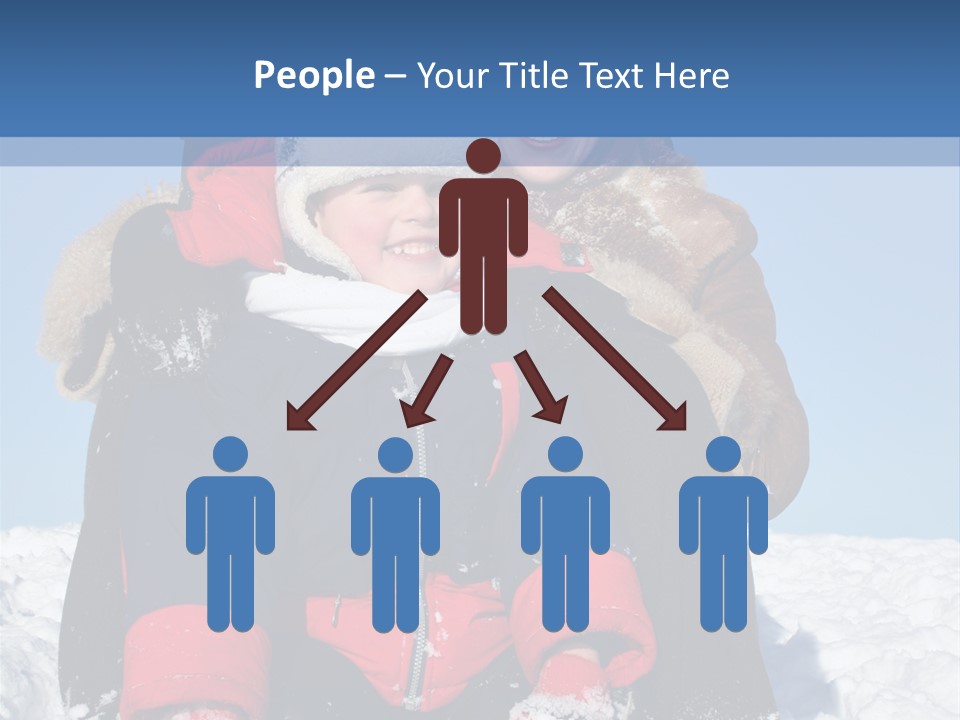 Winter Family With Sled 2 PowerPoint Template