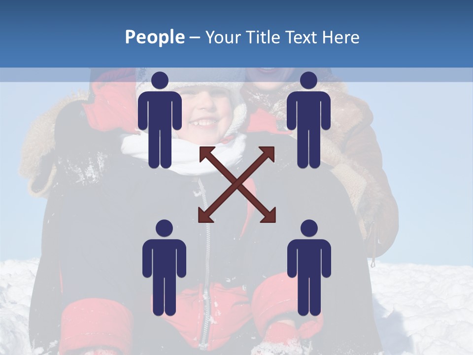 Winter Family With Sled 2 PowerPoint Template