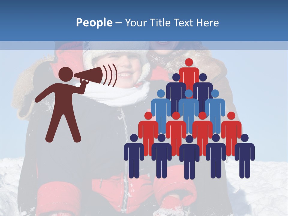 Winter Family With Sled 2 PowerPoint Template