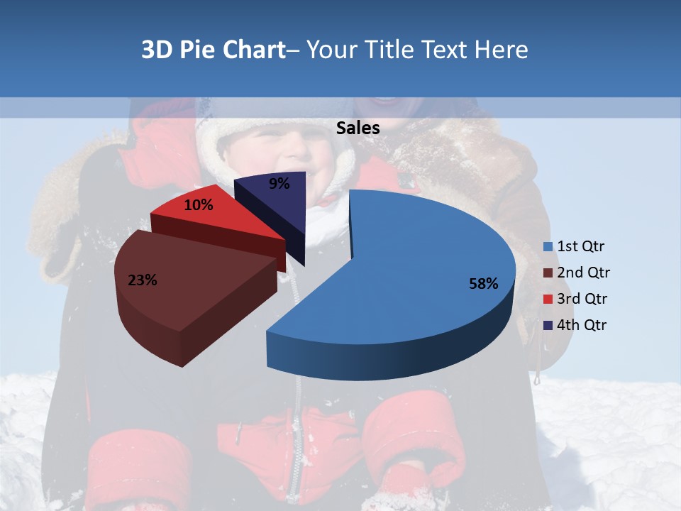Winter Family With Sled 2 PowerPoint Template