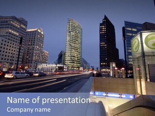 Postdamer Platz By Night PowerPoint Template