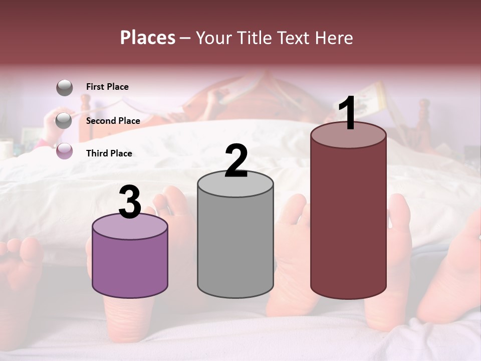 Sunday Morning, A Family Reading In Bed PowerPoint Template