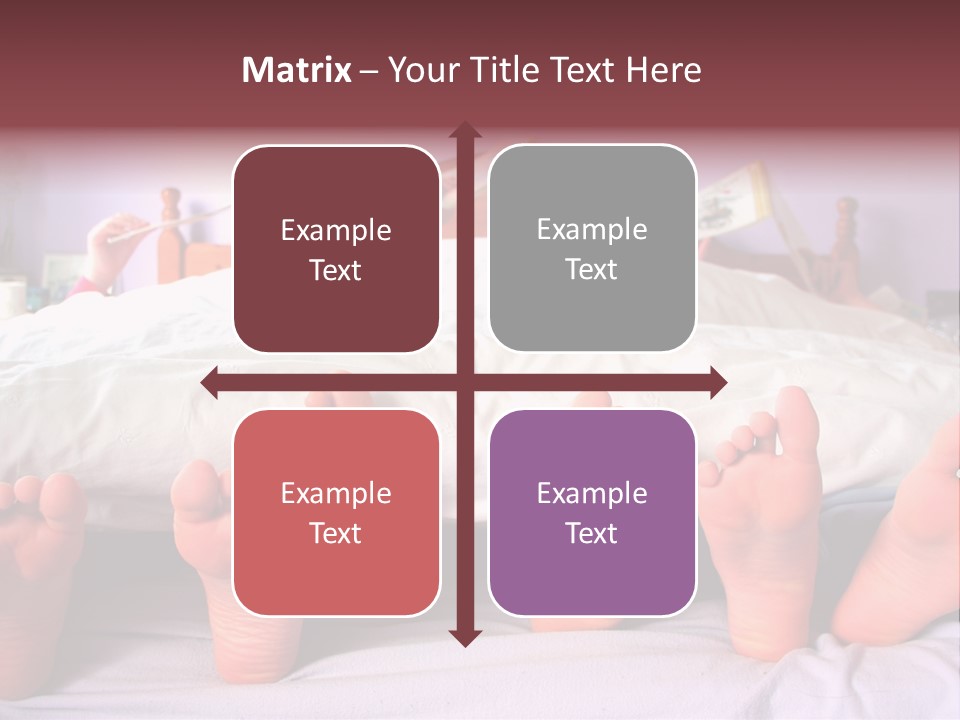 Sunday Morning, A Family Reading In Bed PowerPoint Template