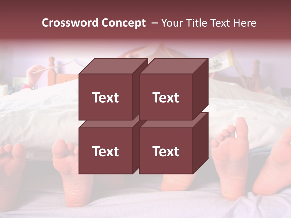 Sunday Morning, A Family Reading In Bed PowerPoint Template
