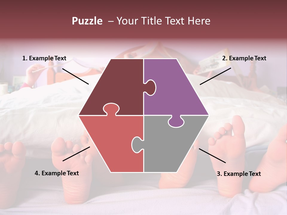 Sunday Morning, A Family Reading In Bed PowerPoint Template