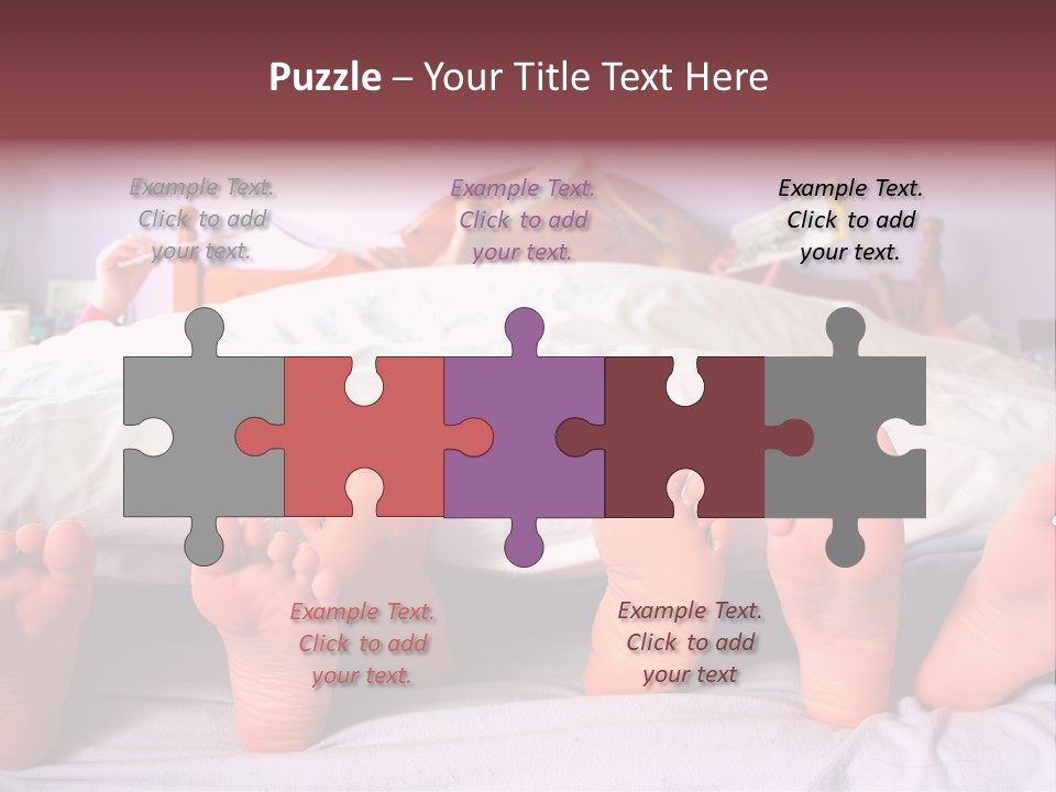 Sunday Morning, A Family Reading In Bed PowerPoint Template