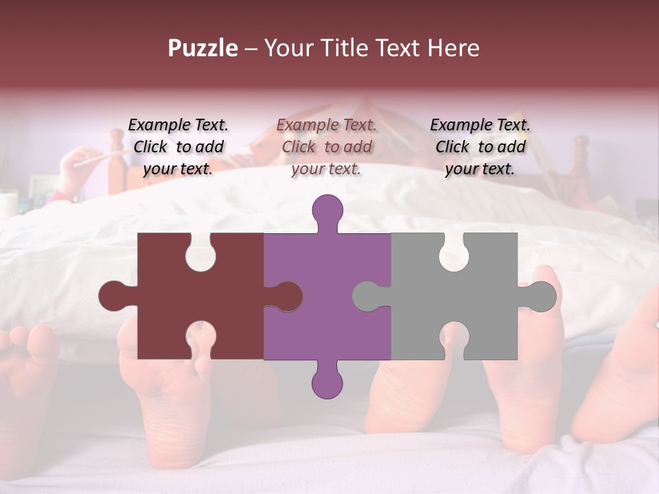 Sunday Morning, A Family Reading In Bed PowerPoint Template