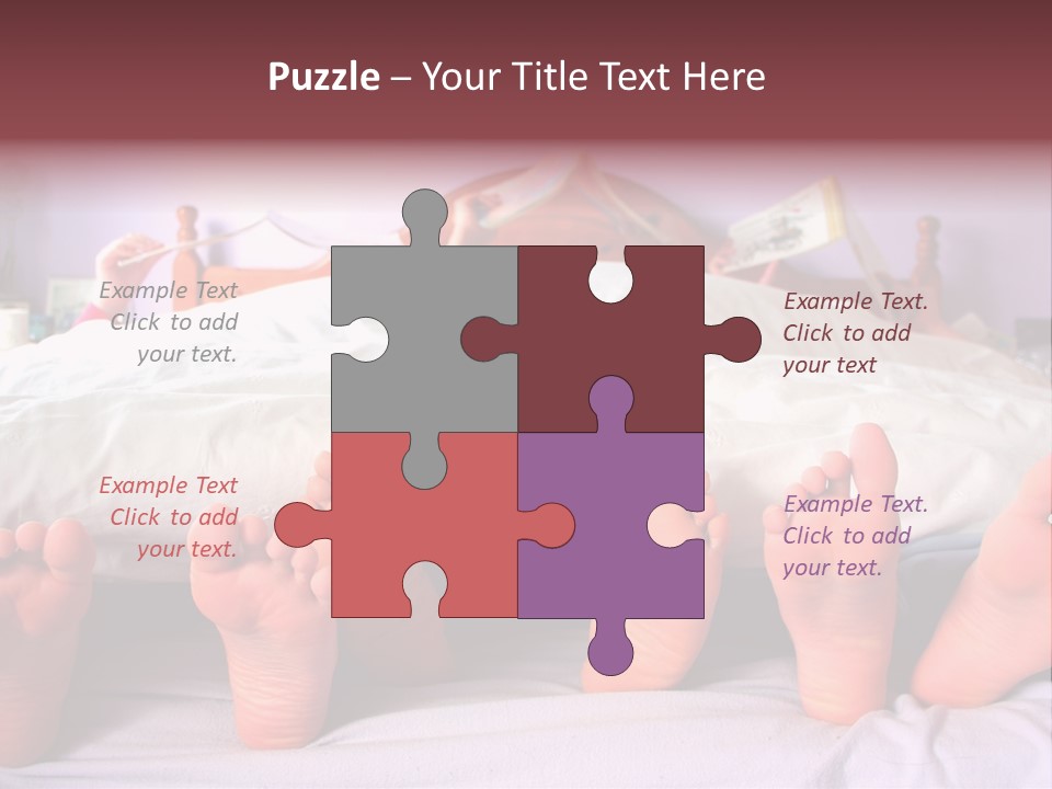 Sunday Morning, A Family Reading In Bed PowerPoint Template