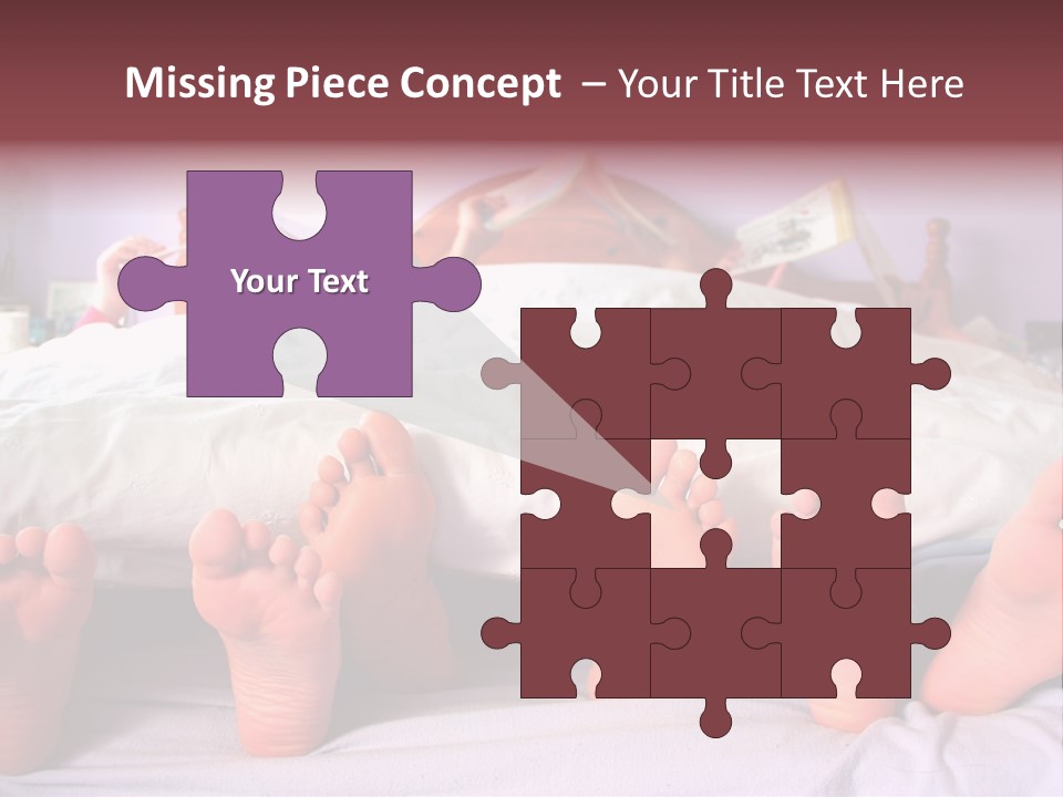 Sunday Morning, A Family Reading In Bed PowerPoint Template