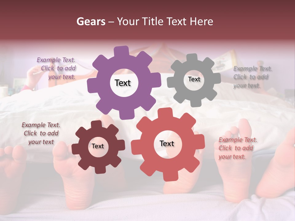 Sunday Morning, A Family Reading In Bed PowerPoint Template