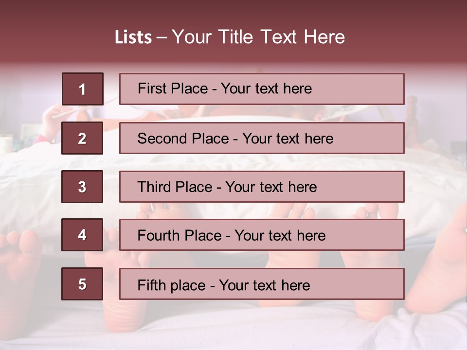 Sunday Morning, A Family Reading In Bed PowerPoint Template
