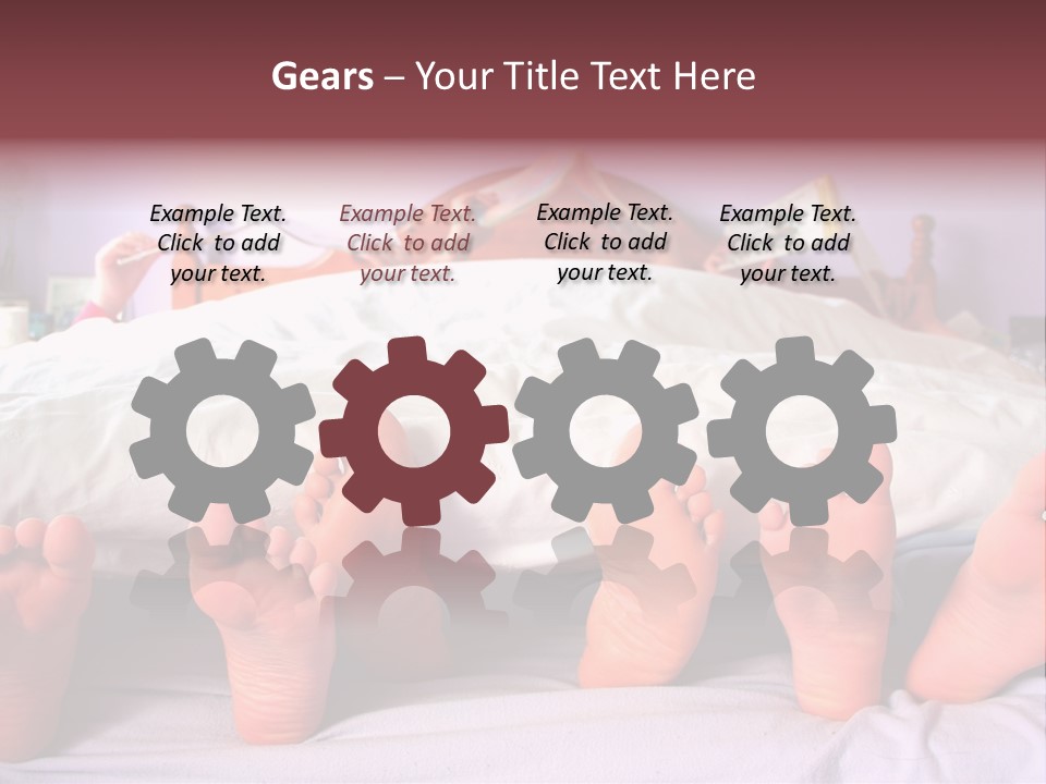 Sunday Morning, A Family Reading In Bed PowerPoint Template