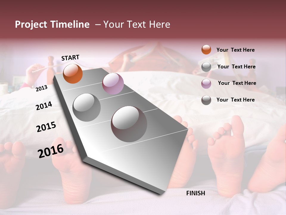 Sunday Morning, A Family Reading In Bed PowerPoint Template