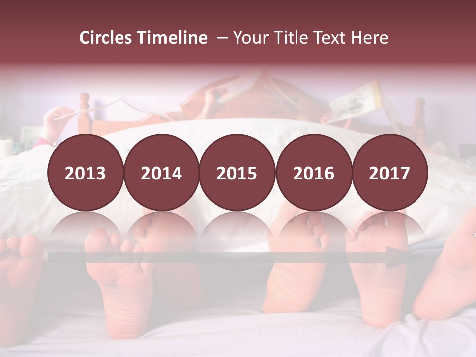 Sunday Morning, A Family Reading In Bed PowerPoint Template