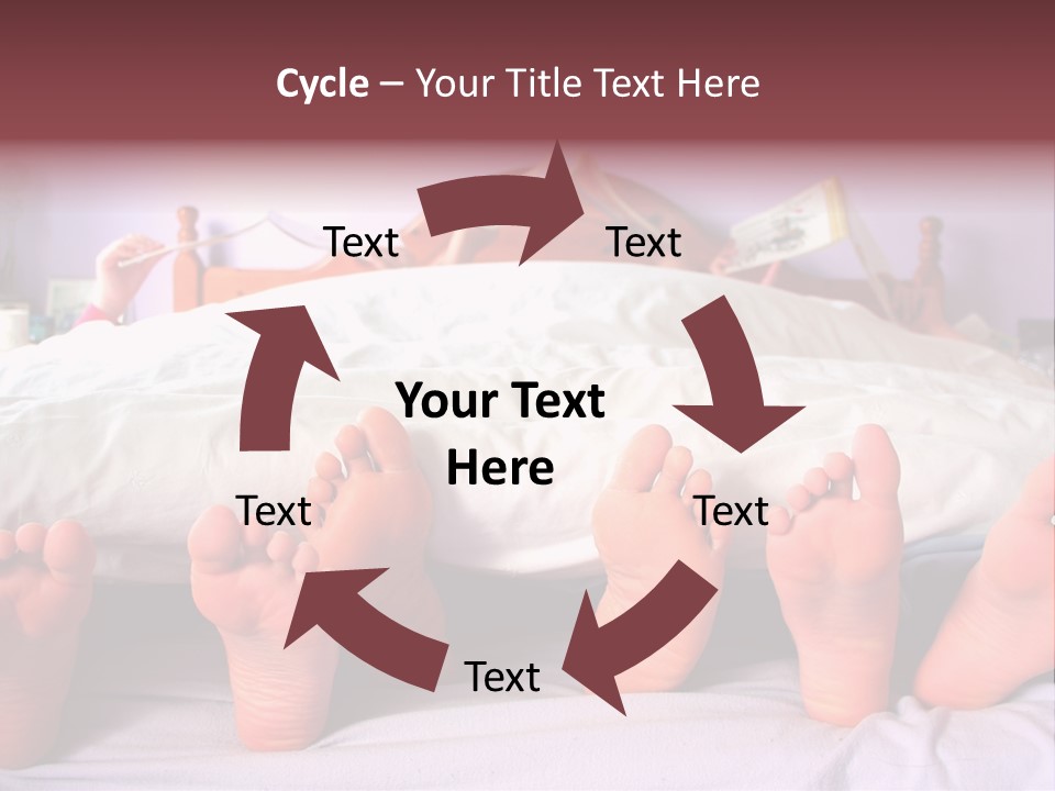Sunday Morning, A Family Reading In Bed PowerPoint Template